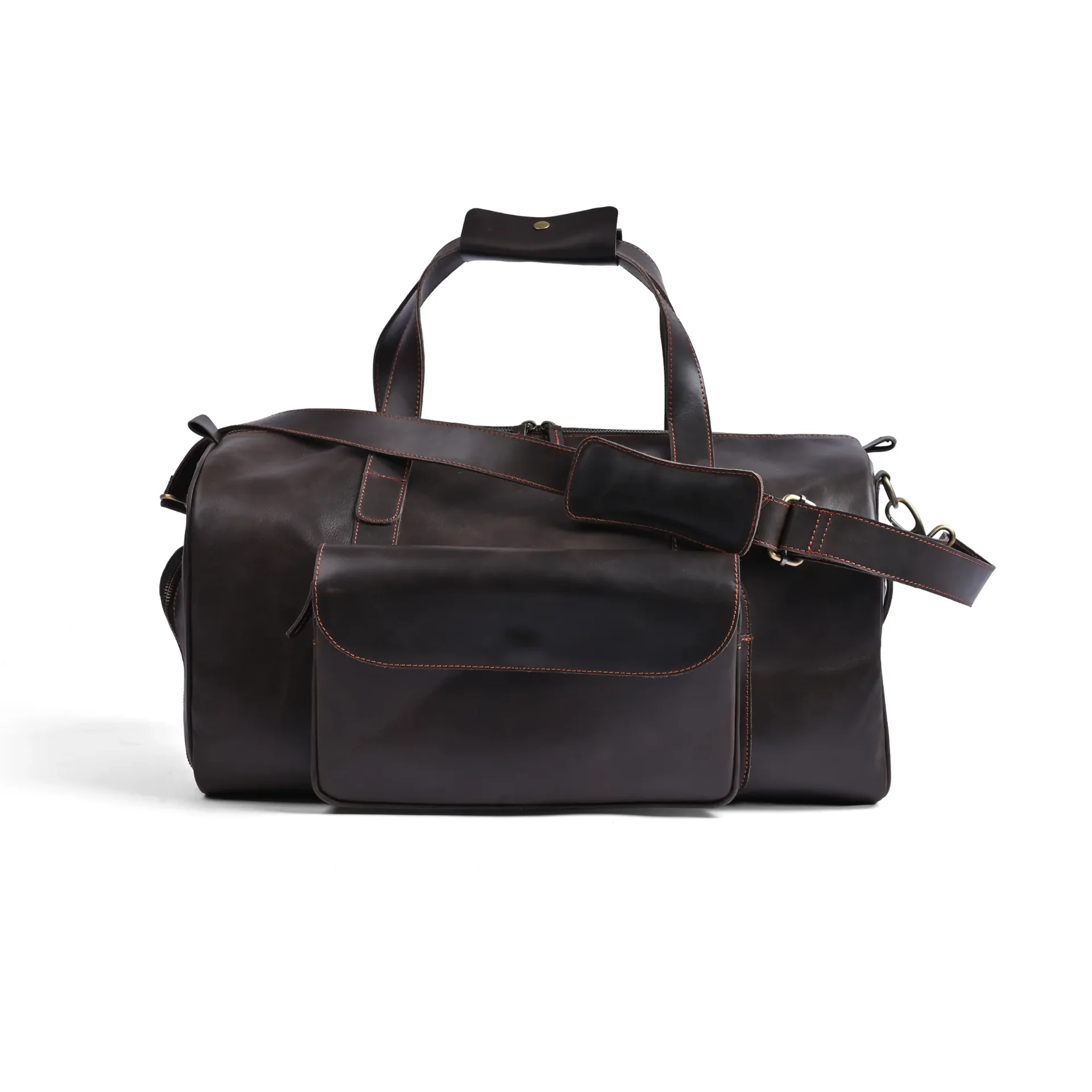 Classy Leather Bags Leather Duffel Travel Bag – Choco Brown