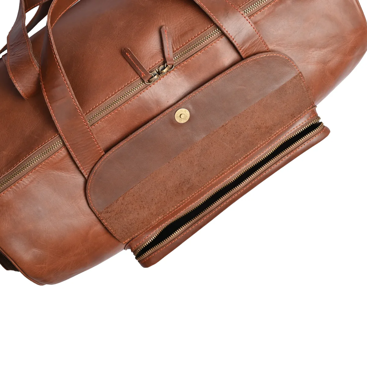 Classy Leather Bags Leather Duffle Travel Bag – Light Brown - Image 3