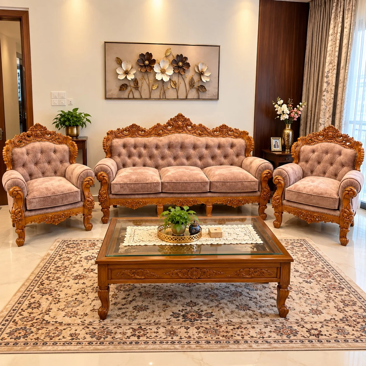 Luxury Royal Sofa Set Design in 5 Seater