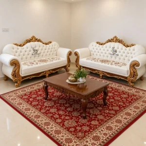 Wood Handcrafted 2 Piece Couch Set